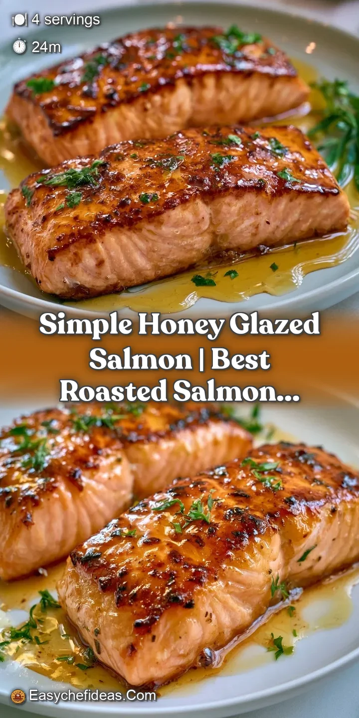 Close-up of a glistening, caramelized honey glaze over tender, flaky pink fish with tiny droplets of melted butter.