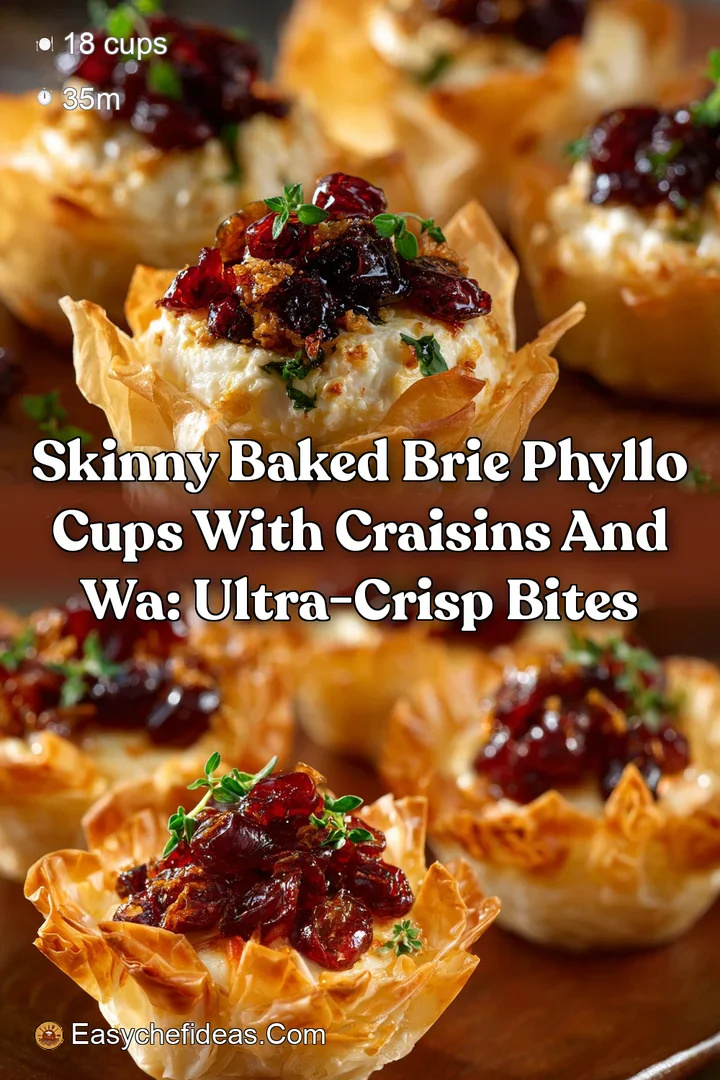 Skinny Baked Brie Phyllo Cups with Craisins and Wa: Ultra-Crisp Bites