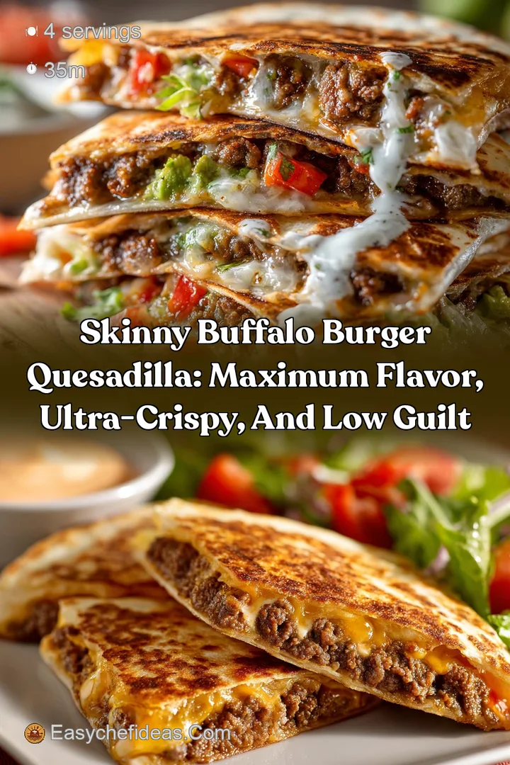 Skinny Buffalo Burger Quesadilla: Maximum Flavor Ultra-Crispy and Low Guilt