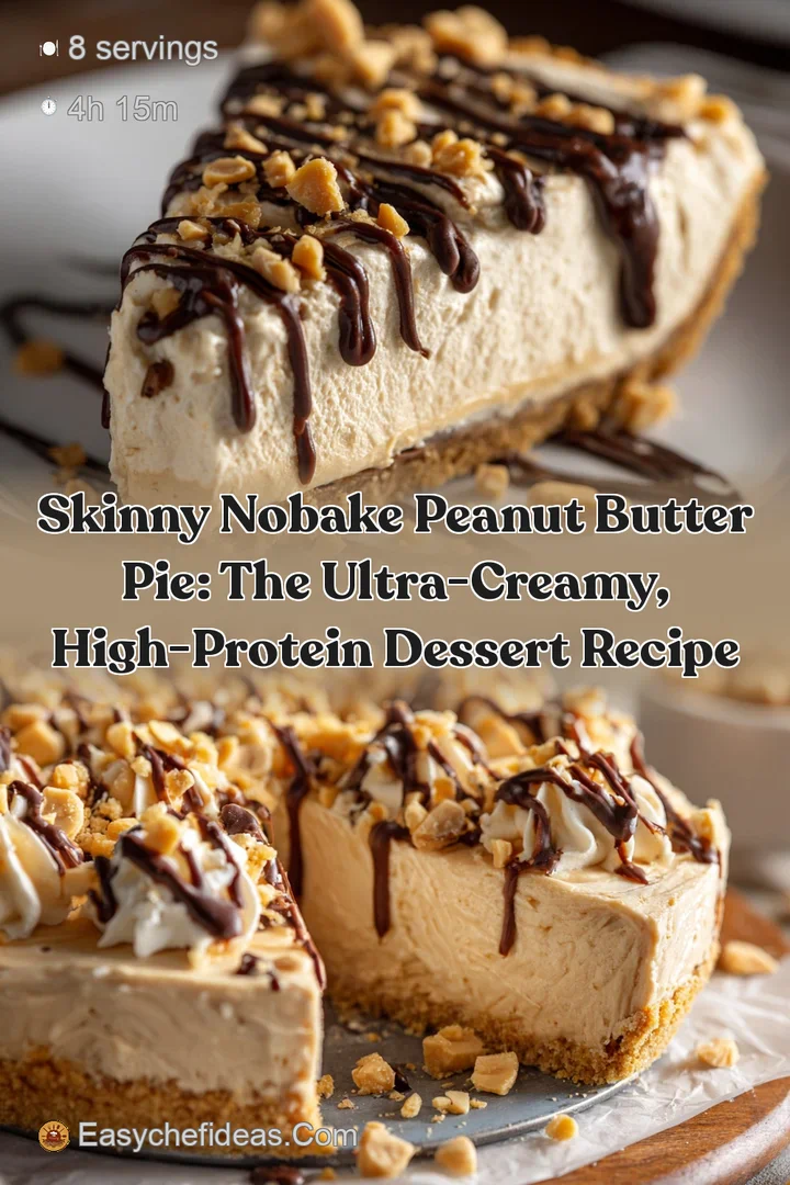 Skinny NoBake Peanut Butter Pie: The Ultra-Creamy High-Protein Dessert Recipe