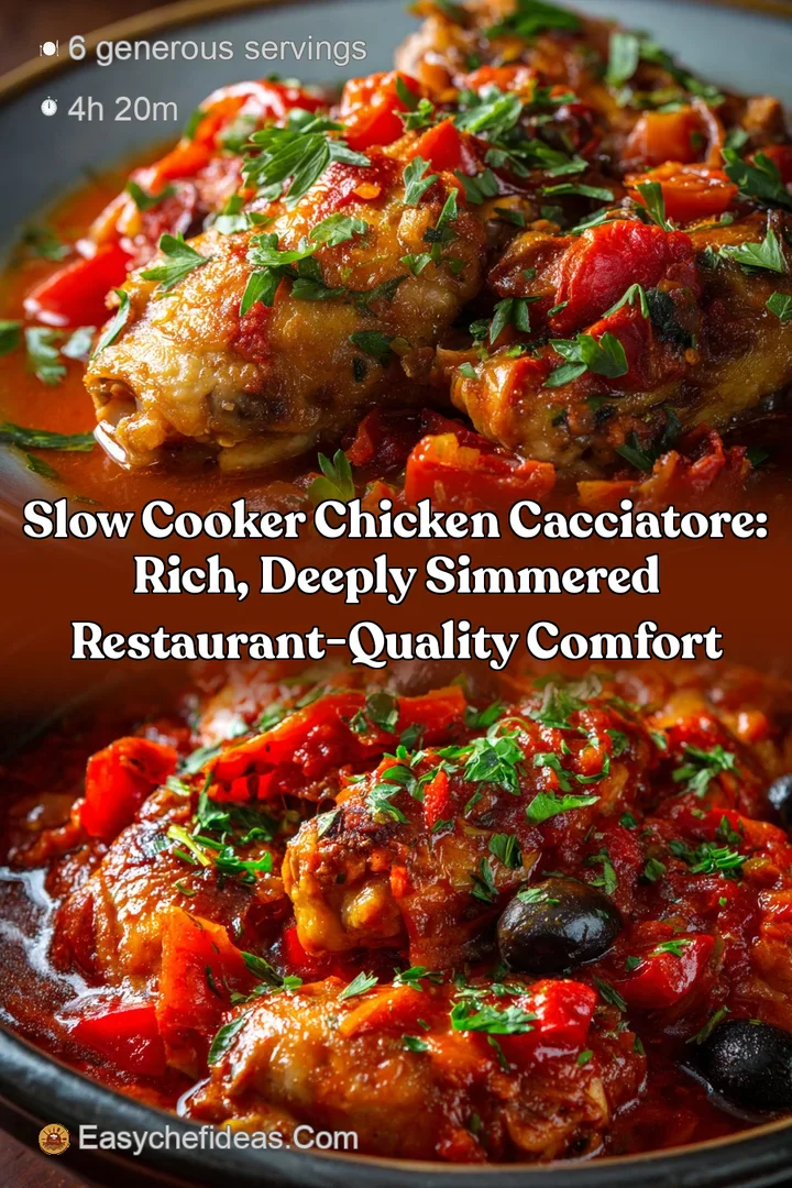Slow Cooker Chicken Cacciatore: Rich Deeply Simmered Restaurant-Quality Comfort