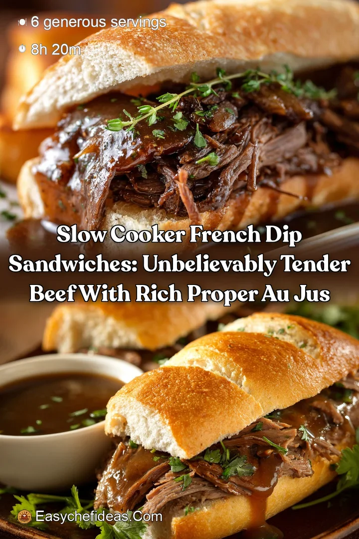 Slow Cooker French Dip Sandwiches: Unbelievably Tender Beef with Rich Proper Au Jus