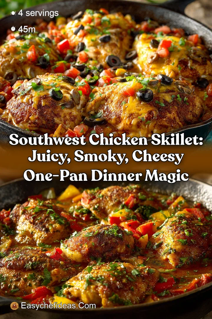 Southwest Chicken Skillet: Juicy Smoky Cheesy One-Pan Dinner Magic