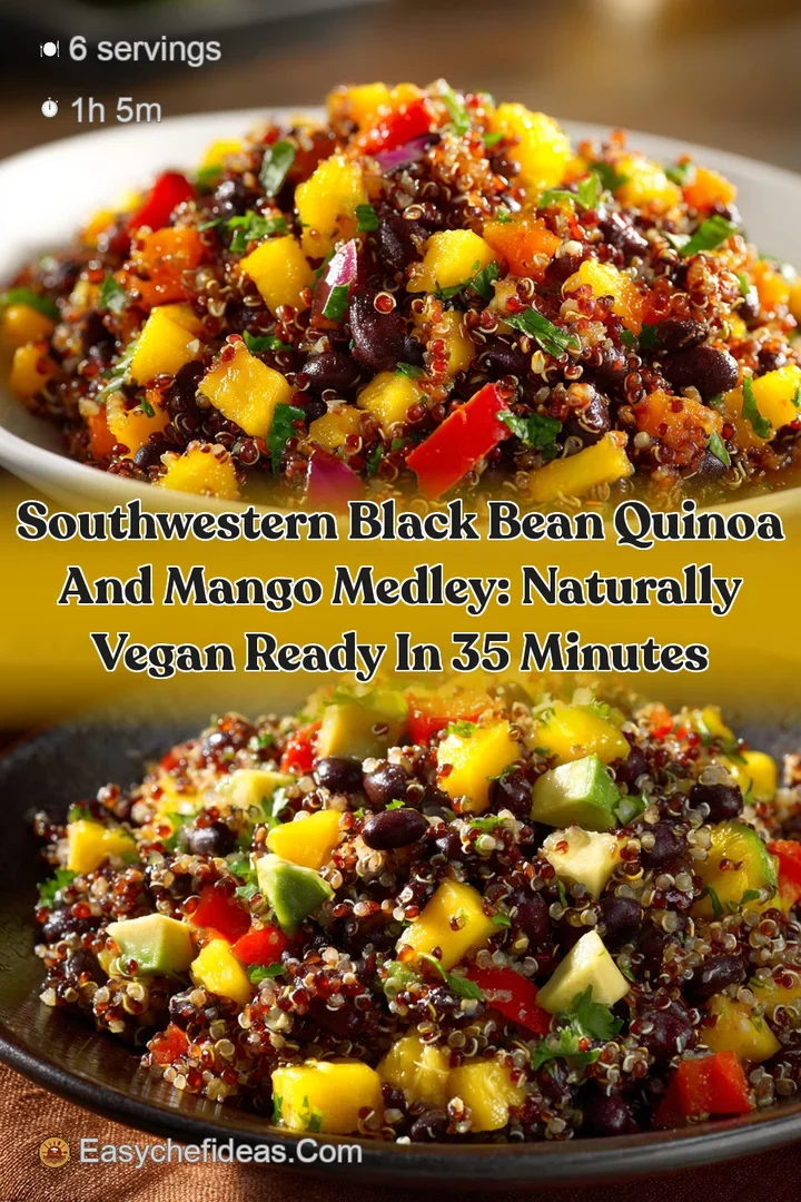 Southwestern Black Bean Quinoa and Mango Medley: Naturally Vegan Ready in 35 Minutes