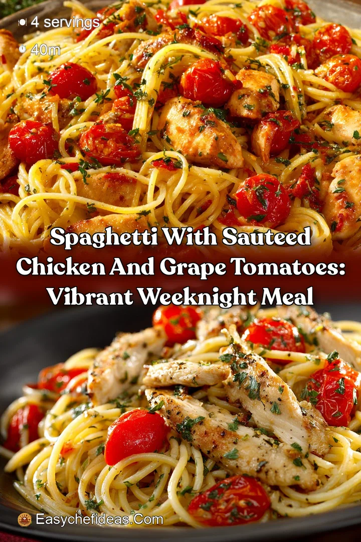 Spaghetti with Sauteed Chicken and Grape Tomatoes: Vibrant Weeknight Meal