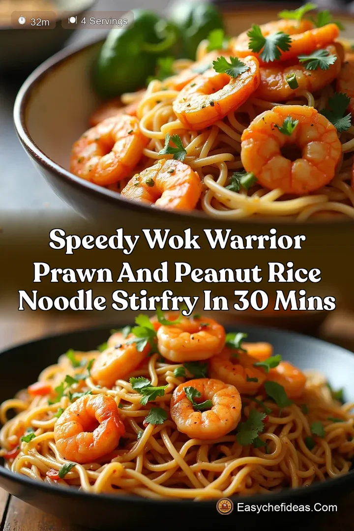 Speedy Wok Warrior Prawn and Peanut Rice Noodle StirFry in 30 Mins