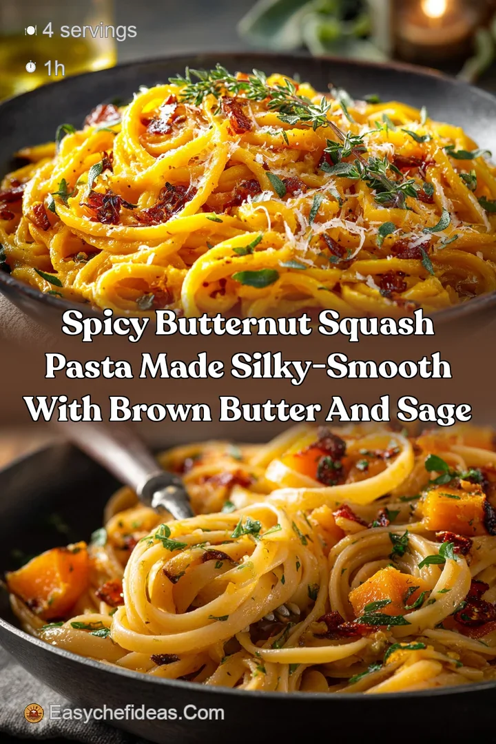 Spicy Butternut Squash Pasta made Silky-Smooth with Brown Butter and Sage