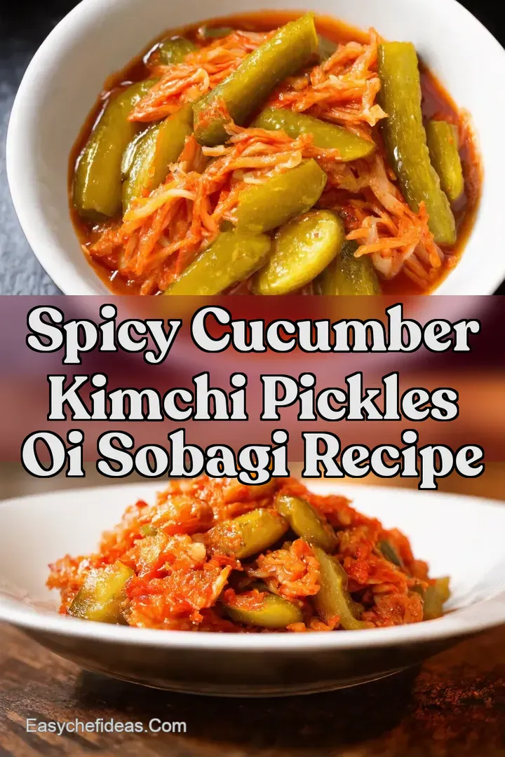 Spicy Cucumber Kimchi Pickles Oi Sobagi Recipe