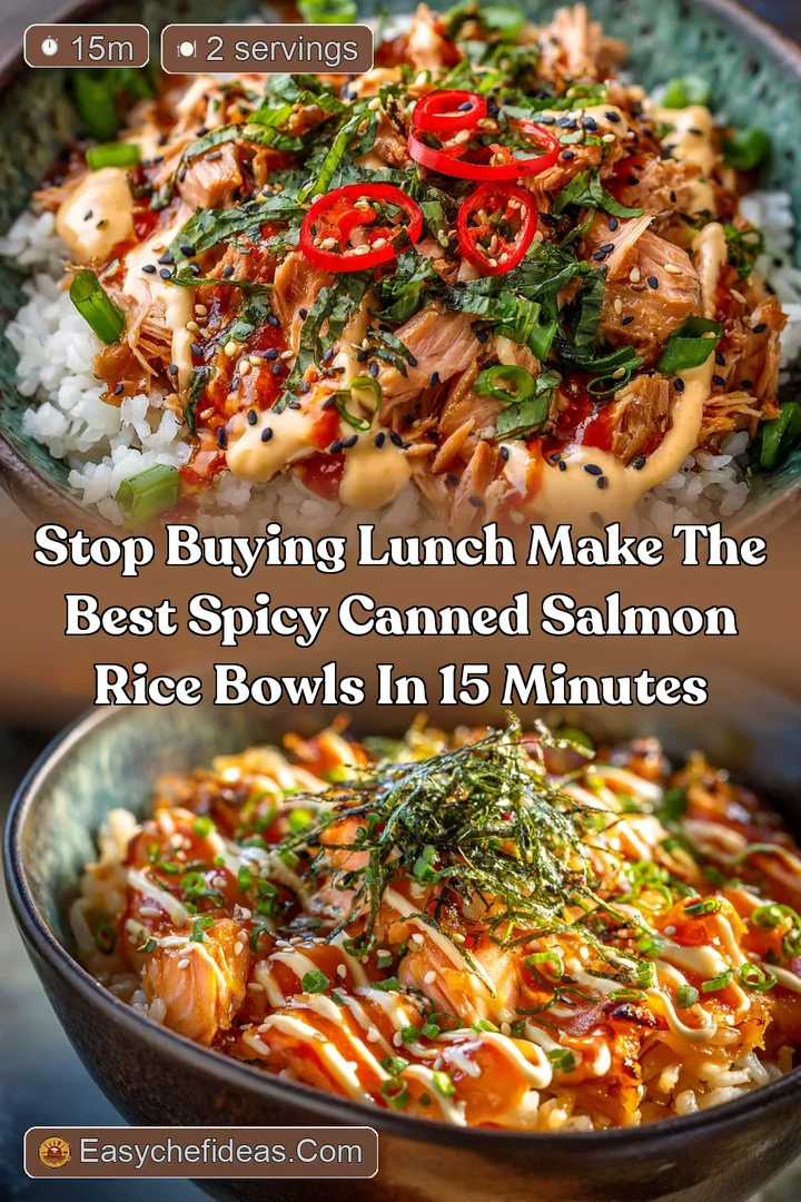 Stop buying lunch Make the best Spicy Canned Salmon Rice Bowls in 15 minutes