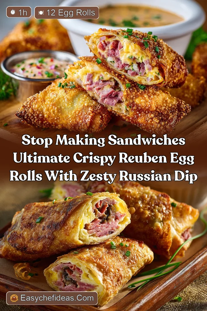 Stop Making Sandwiches Ultimate Crispy Reuben Egg Rolls with Zesty Russian Dip