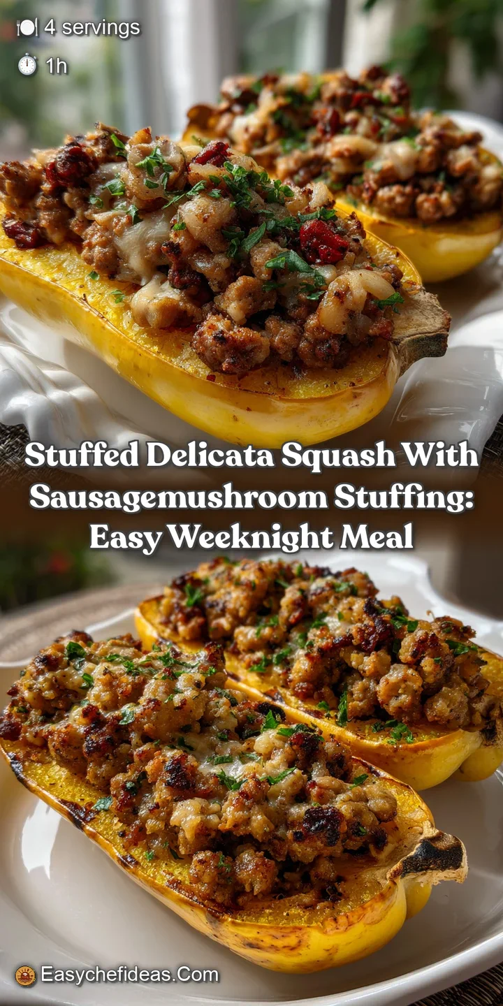Stuffed Delicata Squash with SausageMushroom Stuffing: Easy Weeknight Meal