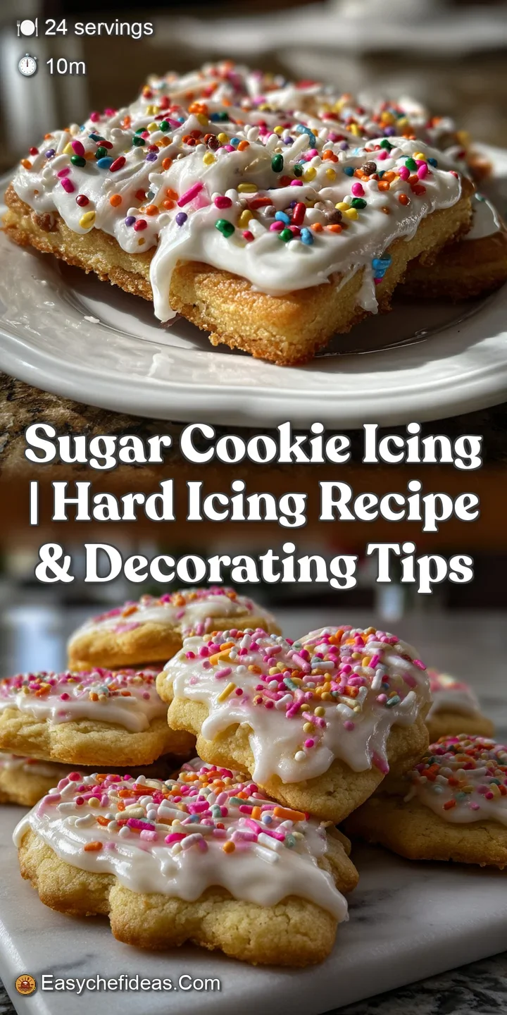 Close-up of a sugar cookie with a pristine, glossy, white icing. The smooth surface reflects light, showcasing a flawless,...