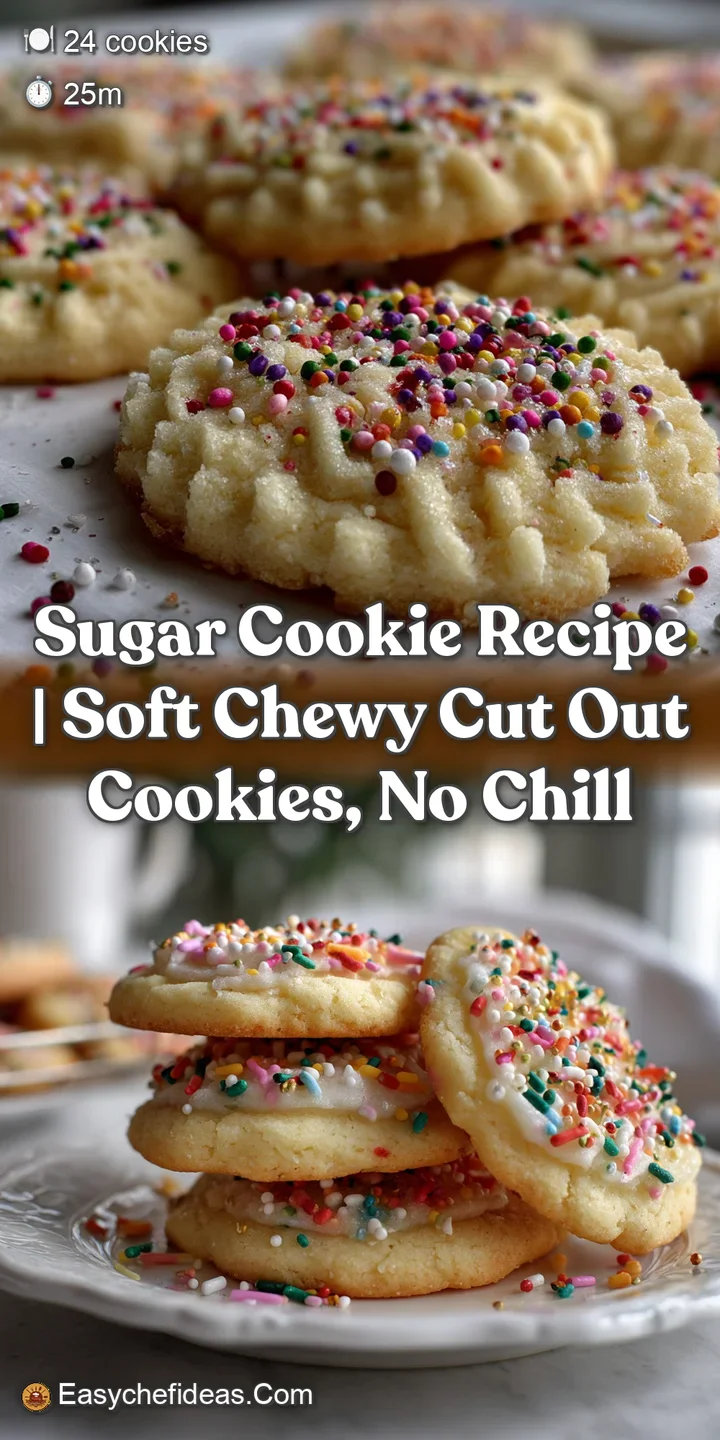 Close-up of a warm, chewy sugar cookie with a soft, inviting center. Notice the delicate, light-brown edges and the subtle...
