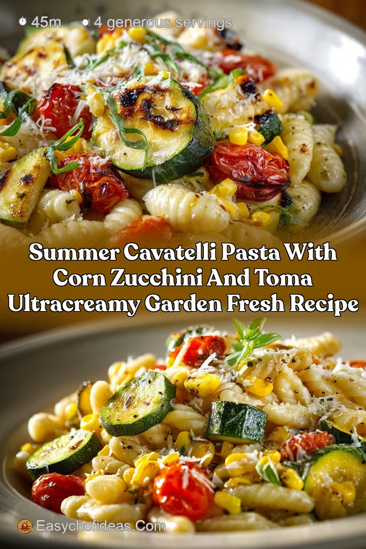 Summer Cavatelli Pasta with Corn Zucchini and Toma UltraCreamy Garden Fresh Recipe