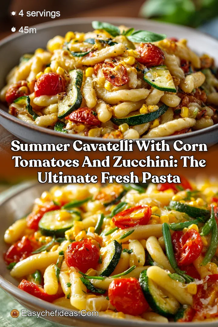 Summer Cavatelli with Corn Tomatoes and Zucchini: The Ultimate Fresh Pasta