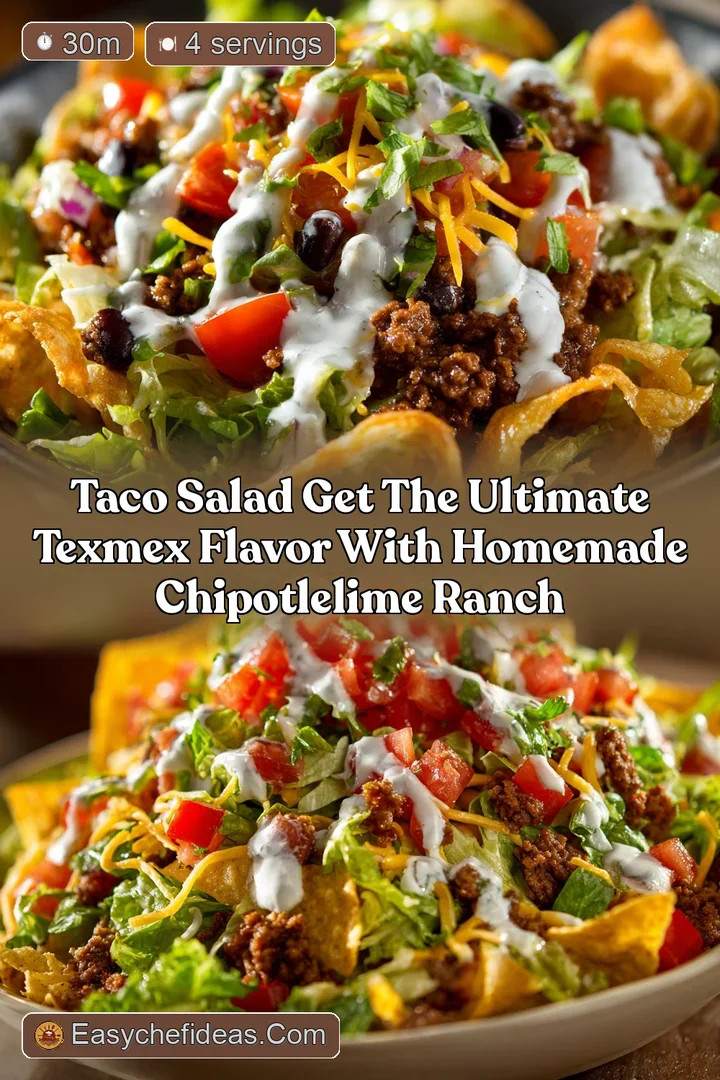 Taco Salad Get the Ultimate TexMex Flavor with Homemade ChipotleLime Ranch