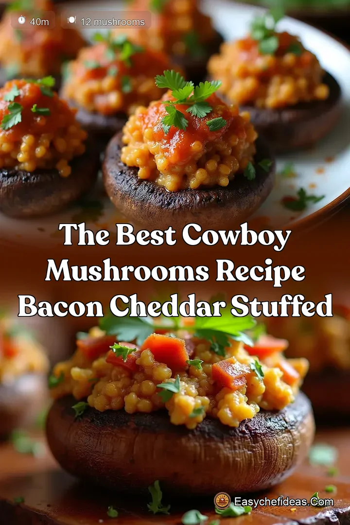 The Best Cowboy Mushrooms Recipe Bacon Cheddar Stuffed