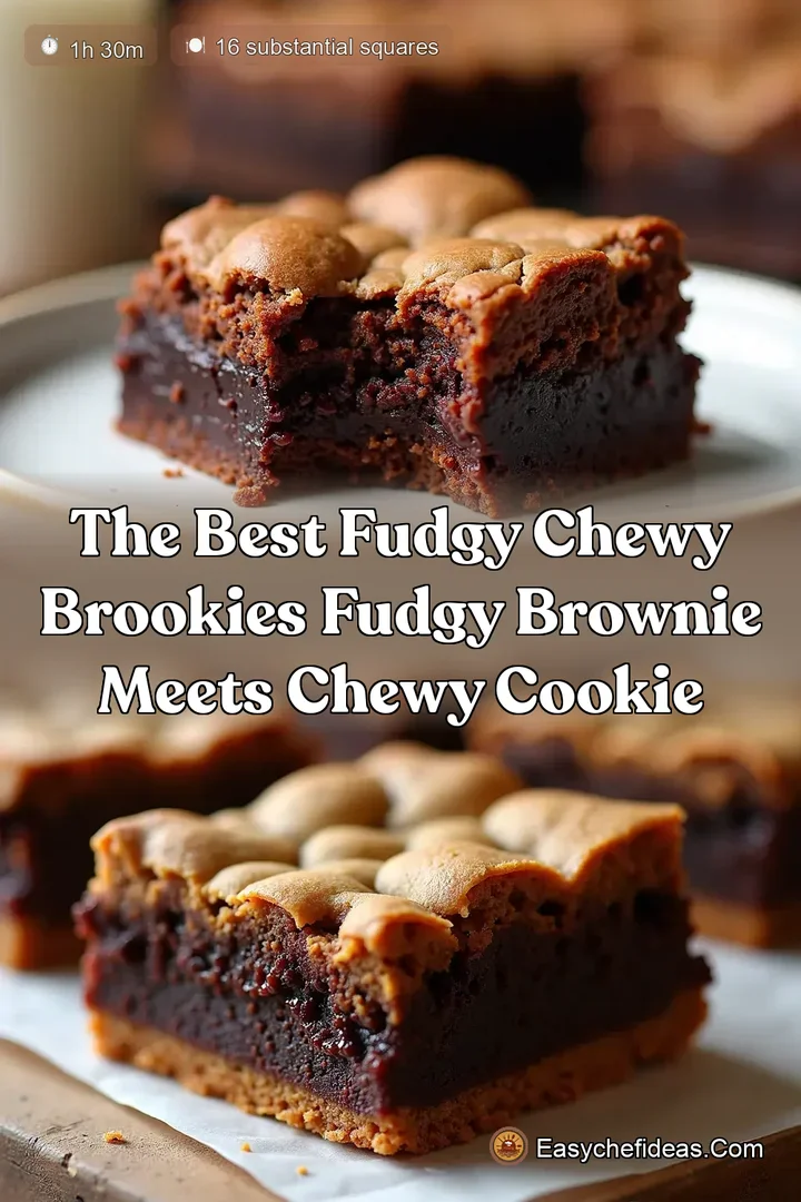 The Best Fudgy Chewy Brookies Fudgy Brownie Meets Chewy Cookie