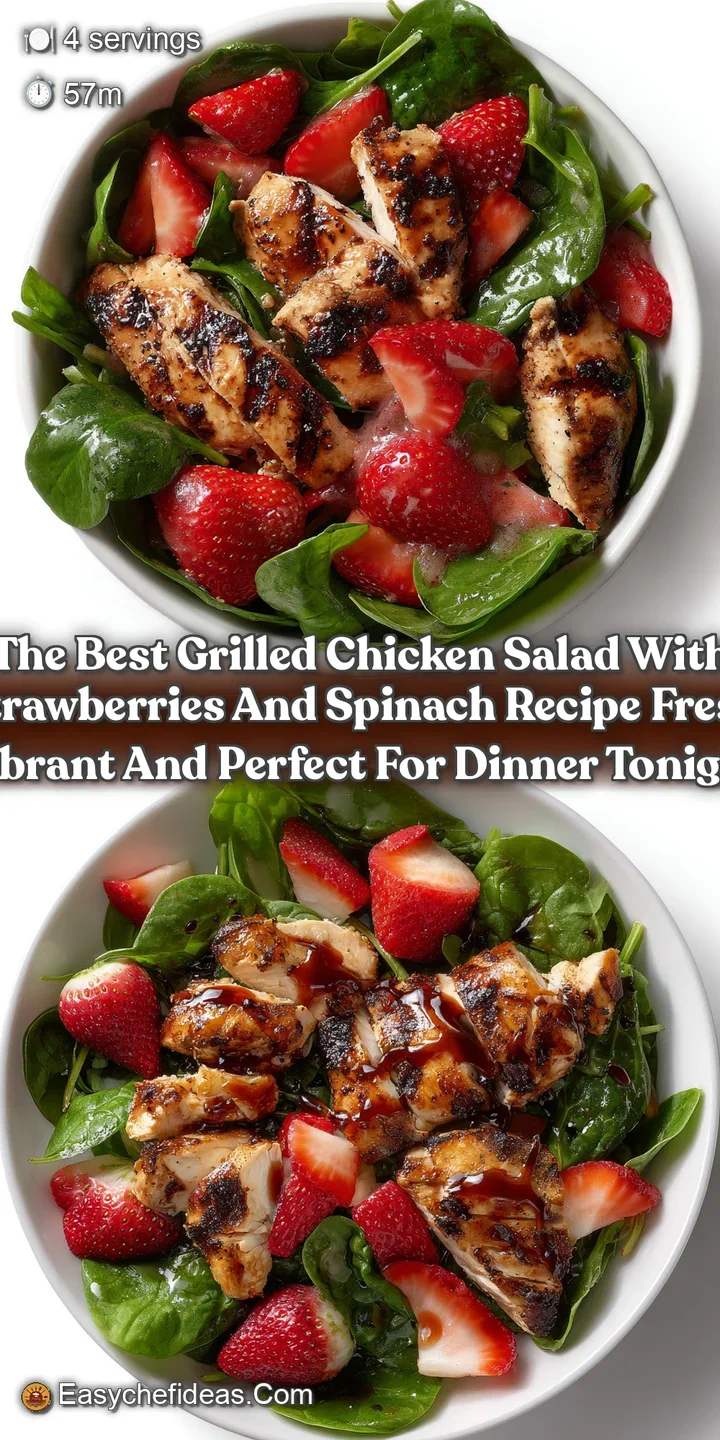 The best Grilled Chicken Salad with Strawberries and Spinach recipe fresh vibrant and perfect for dinner tonight