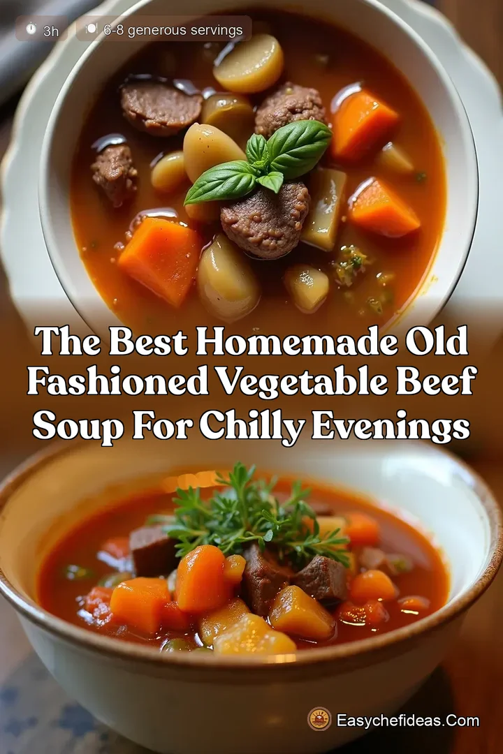 The Best Homemade Old Fashioned Vegetable Beef Soup for Chilly Evenings