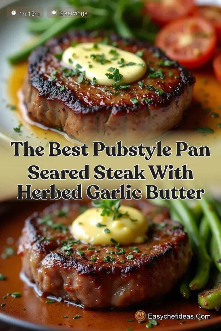 The Best PubStyle Pan Seared Steak with Herbed Garlic Butter