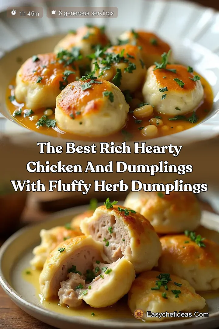 The Best Rich Hearty Chicken and Dumplings with Fluffy Herb Dumplings