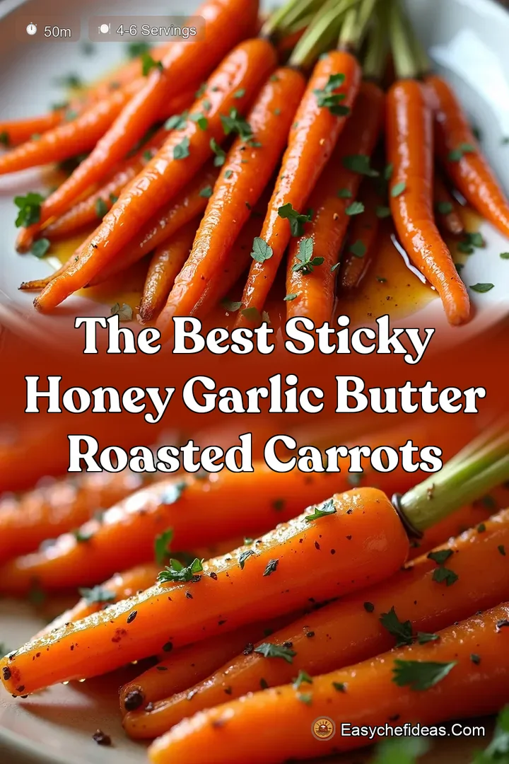The Best Sticky Honey Garlic Butter Roasted Carrots