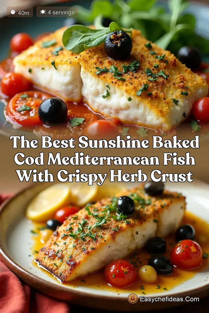 The Best Sunshine Baked Cod Mediterranean Fish with Crispy Herb Crust