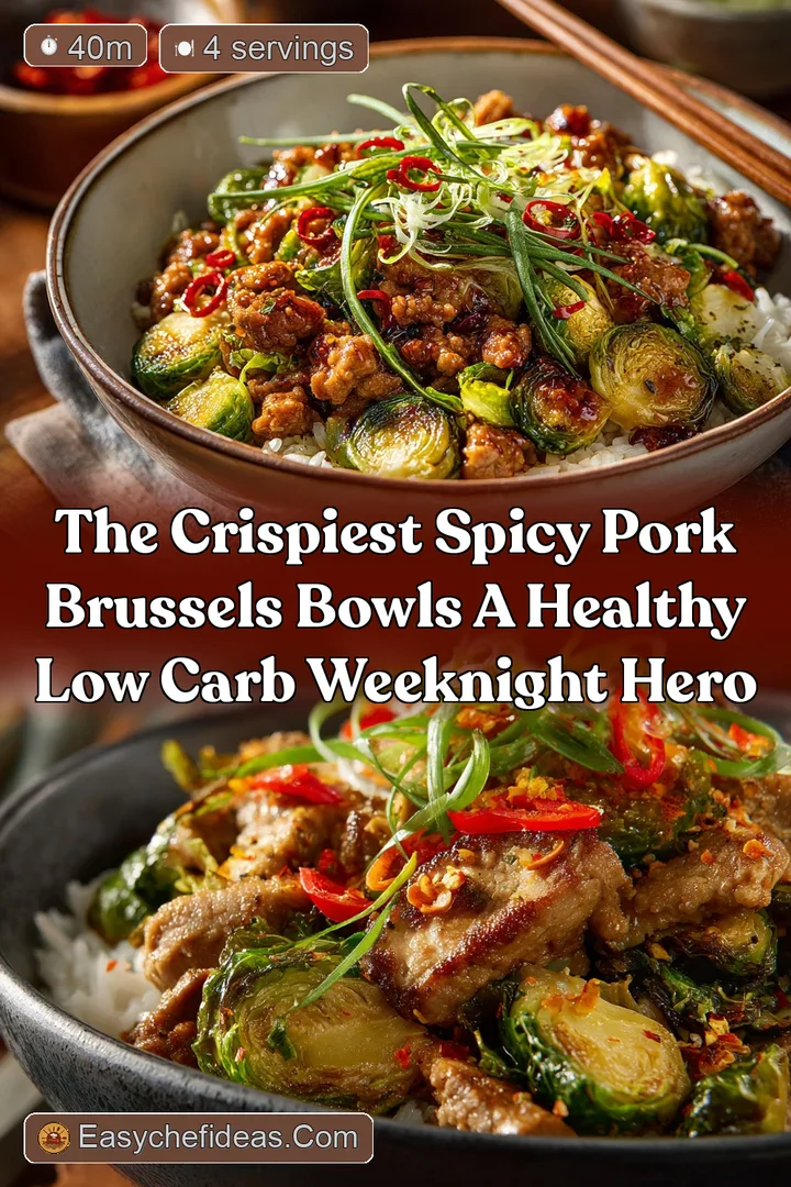 The Crispiest Spicy Pork Brussels Bowls A Healthy Low Carb Weeknight Hero
