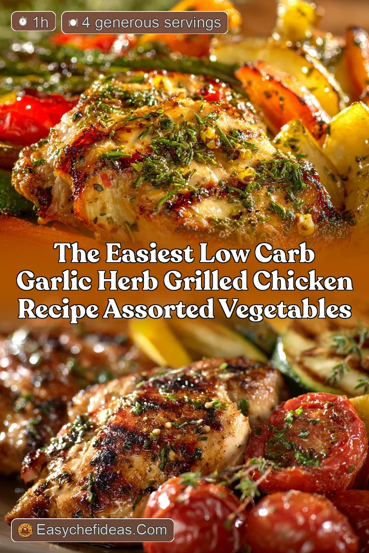 The Easiest Low Carb Garlic Herb Grilled Chicken Recipe Assorted Vegetables