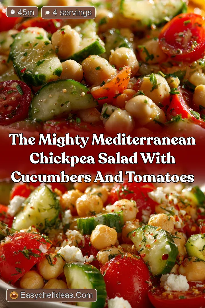 The Mighty Mediterranean Chickpea Salad with Cucumbers and Tomatoes