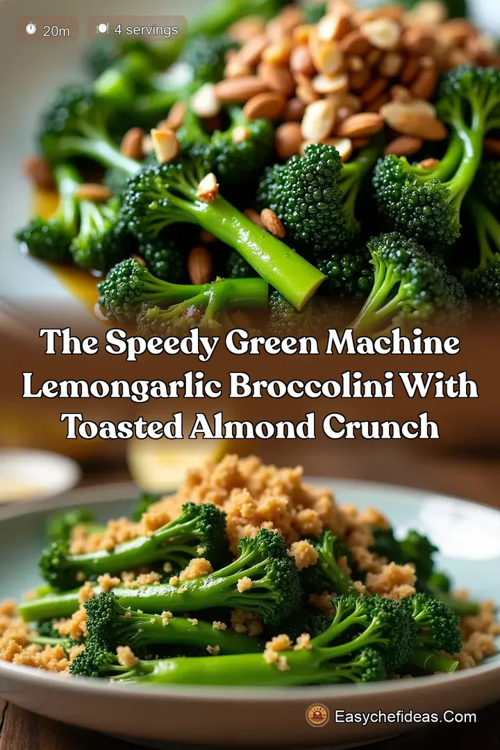 The Speedy Green Machine LemonGarlic Broccolini with Toasted Almond Crunch