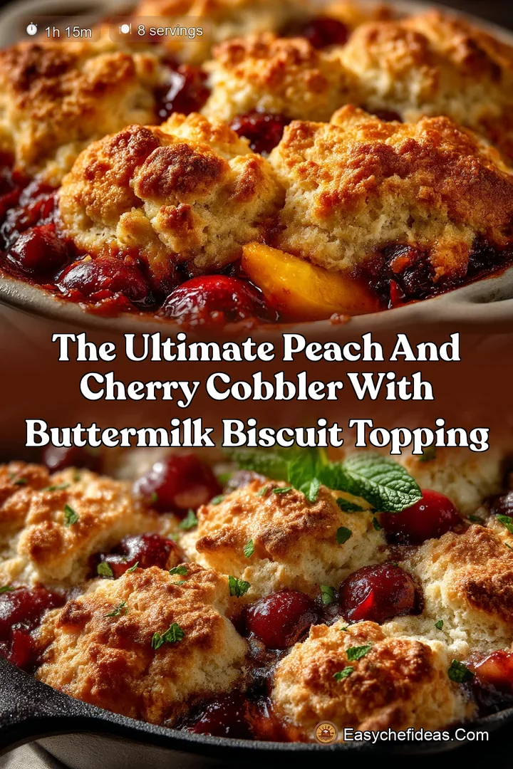 The Ultimate Peach and Cherry Cobbler with Buttermilk Biscuit Topping