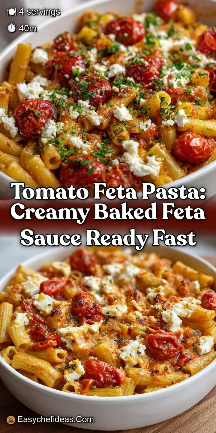 Tomato Feta Pasta: Creamy Baked Feta Sauce Ready Fast