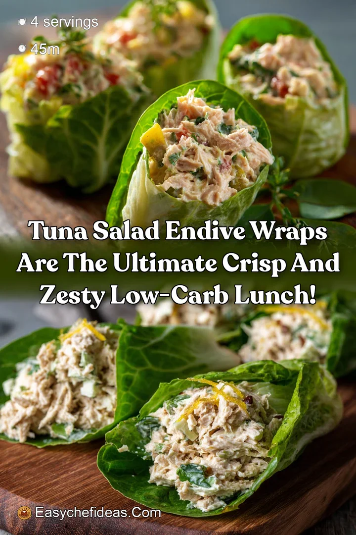 Tuna Salad Endive Wraps are the ultimate crisp and zesty low-carb lunch!