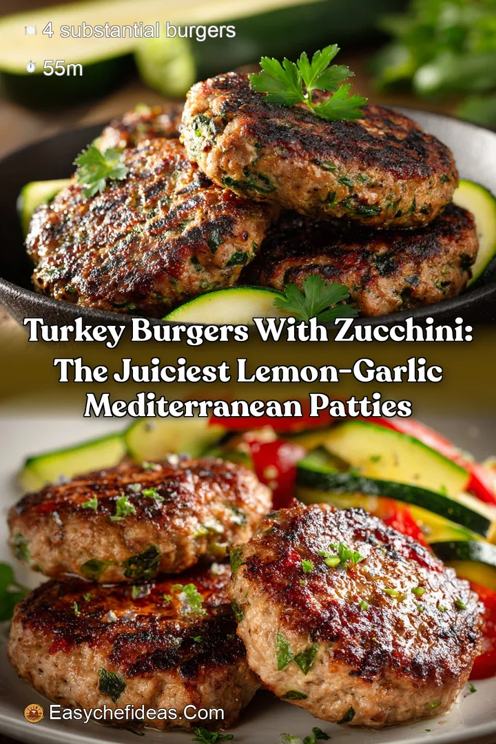 Turkey Burgers with Zucchini: The Juiciest Lemon-Garlic Mediterranean Patties