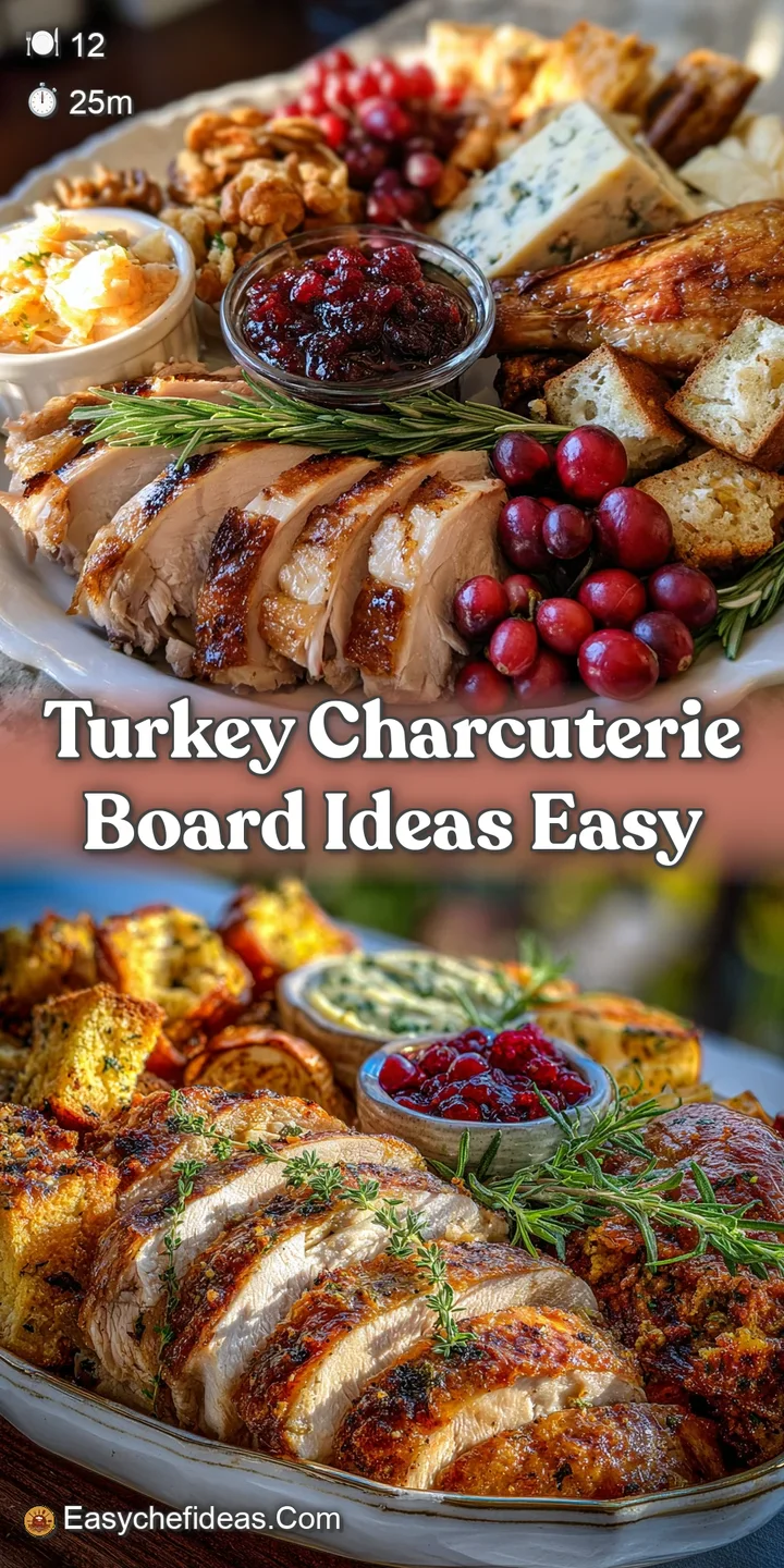 Close-up of juicy turkey slices, assorted cheeses, and colorful fruit, inviting and textured against a rustic backdrop.