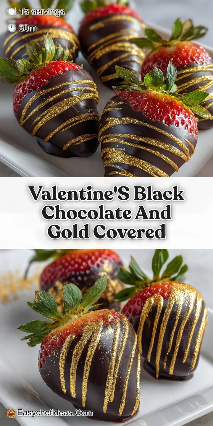 Close-up of a plump strawberry encased in smooth, dark chocolate, catching the light with flecks of luxurious golden shimmer.