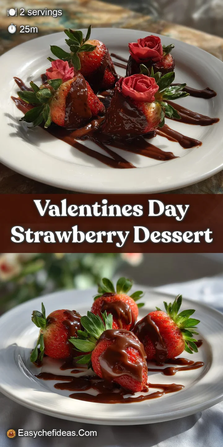 Close-up of vibrant red strawberry petals glistening with a sheen of chocolate. The perfect bite of fruity, chocolatey goo...