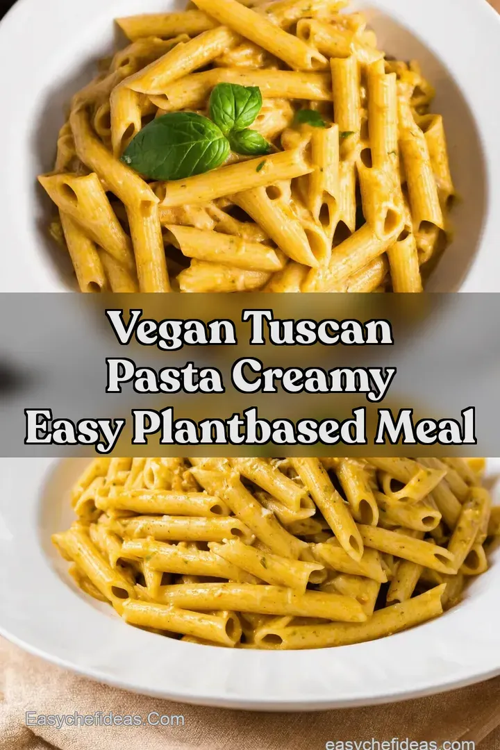 Vegan Tuscan Pasta Creamy Easy PlantBased Meal