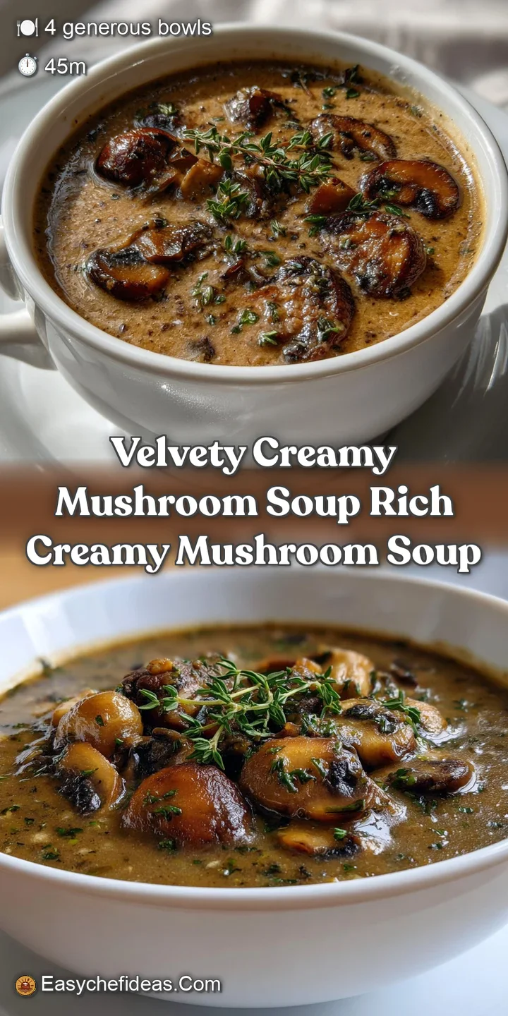 Velvety Creamy Mushroom Soup Rich Creamy Mushroom Soup
