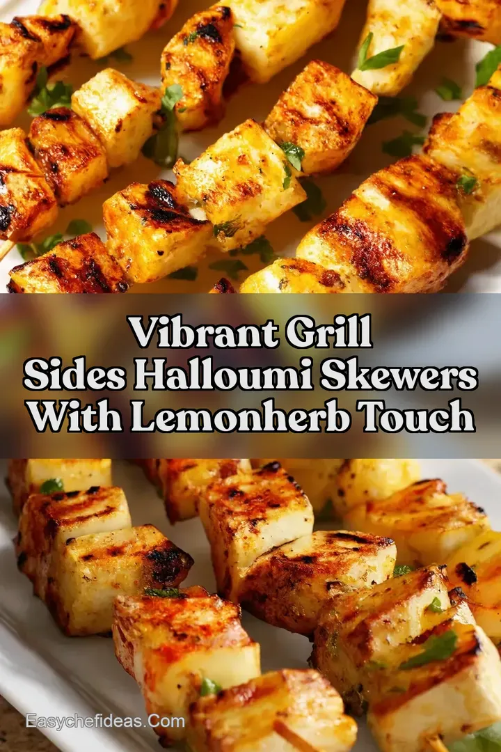 Vibrant Grill Sides Halloumi Skewers with LemonHerb Touch