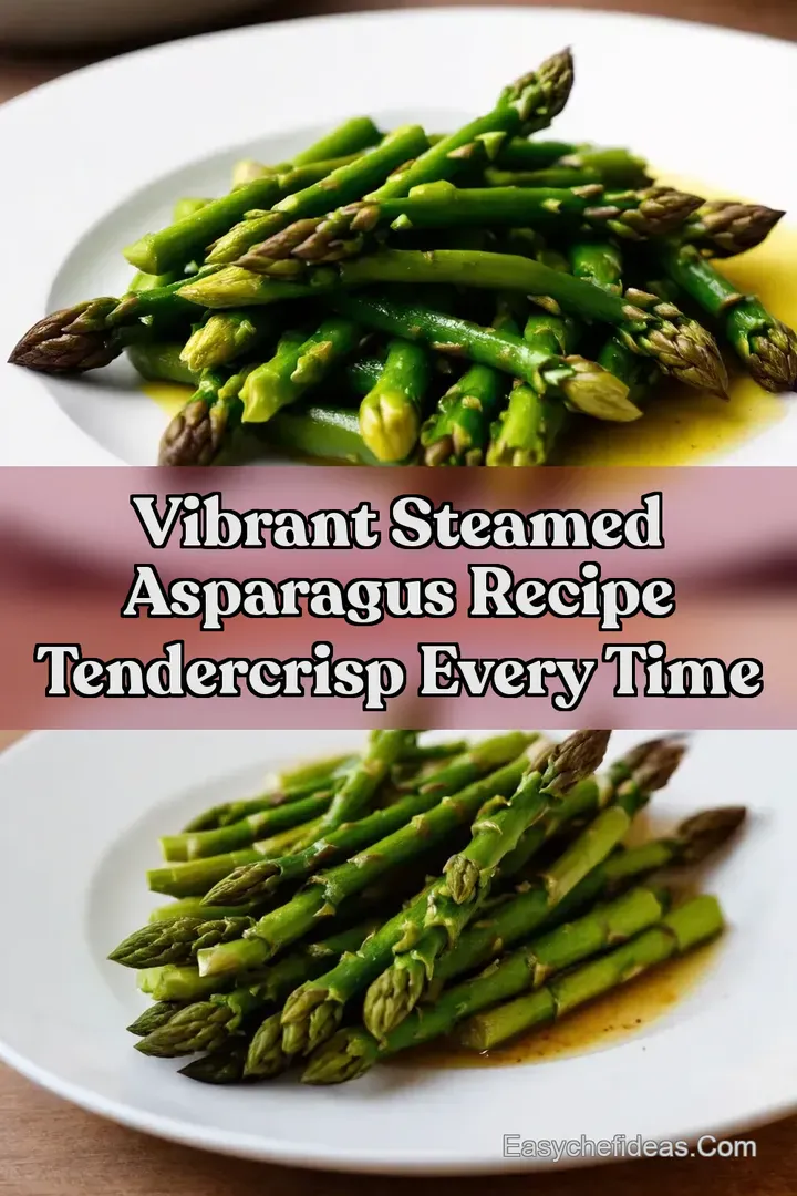 Vibrant Steamed Asparagus Recipe TenderCrisp Every Time