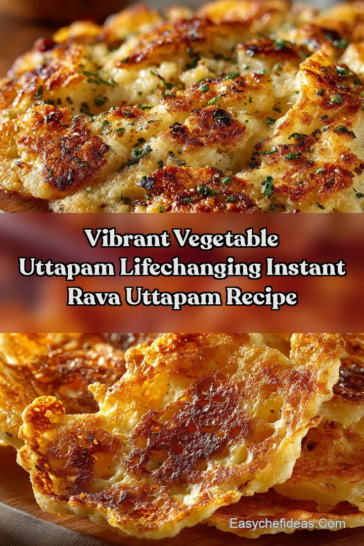Vibrant Vegetable Uttapam LifeChanging Instant Rava Uttapam Recipe