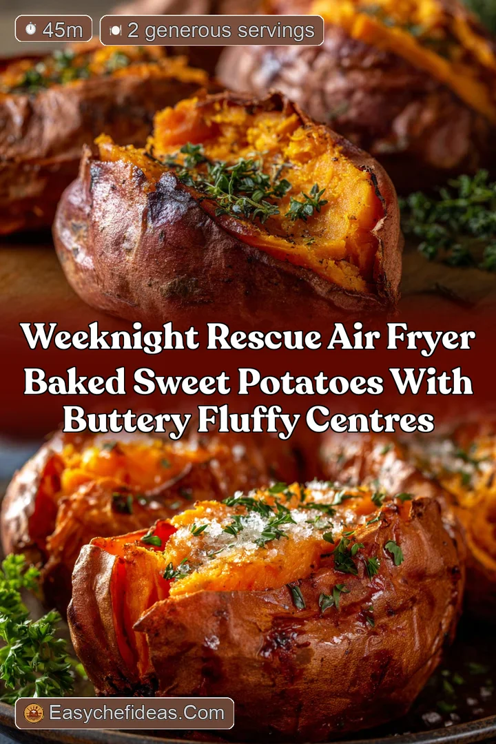 Weeknight Rescue Air Fryer Baked Sweet Potatoes with Buttery Fluffy Centres