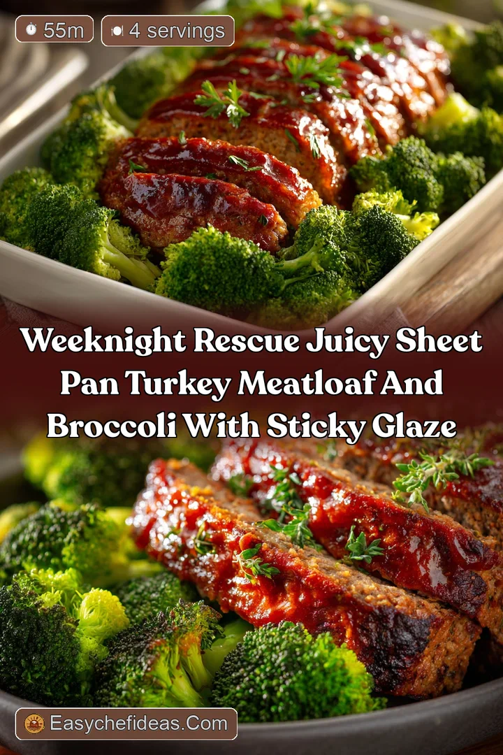 Weeknight Rescue Juicy Sheet Pan Turkey Meatloaf and Broccoli with Sticky Glaze