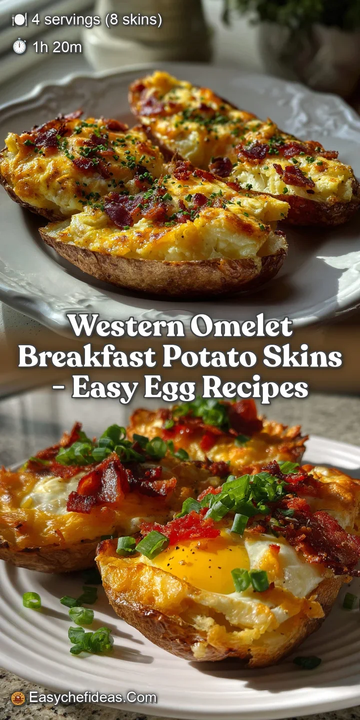Western Omelet Breakfast Potato Skins - Easy Egg Recipes