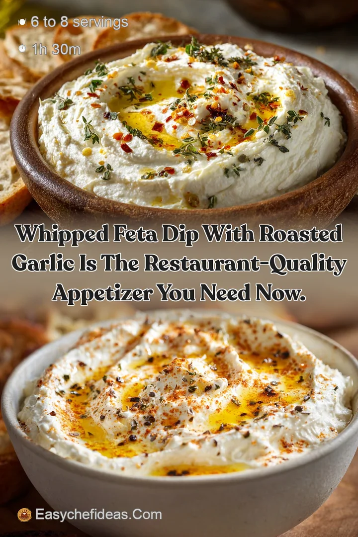 Whipped Feta Dip with Roasted Garlic is the restaurant-quality appetizer you need now.