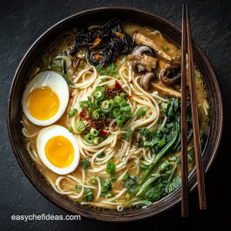 Speedy 20Minute Umami Bomb Crispy Garlic Miso Noodle Soup presentation