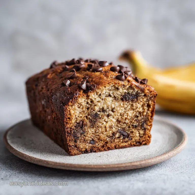 4 Ingredient Banana Bread: Moist and Chocolatey